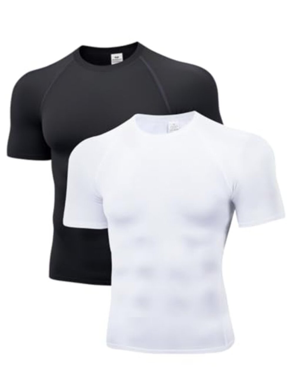 Men's Compression Shirts 2 Pack Short Sleeve Slimming Gym Tee